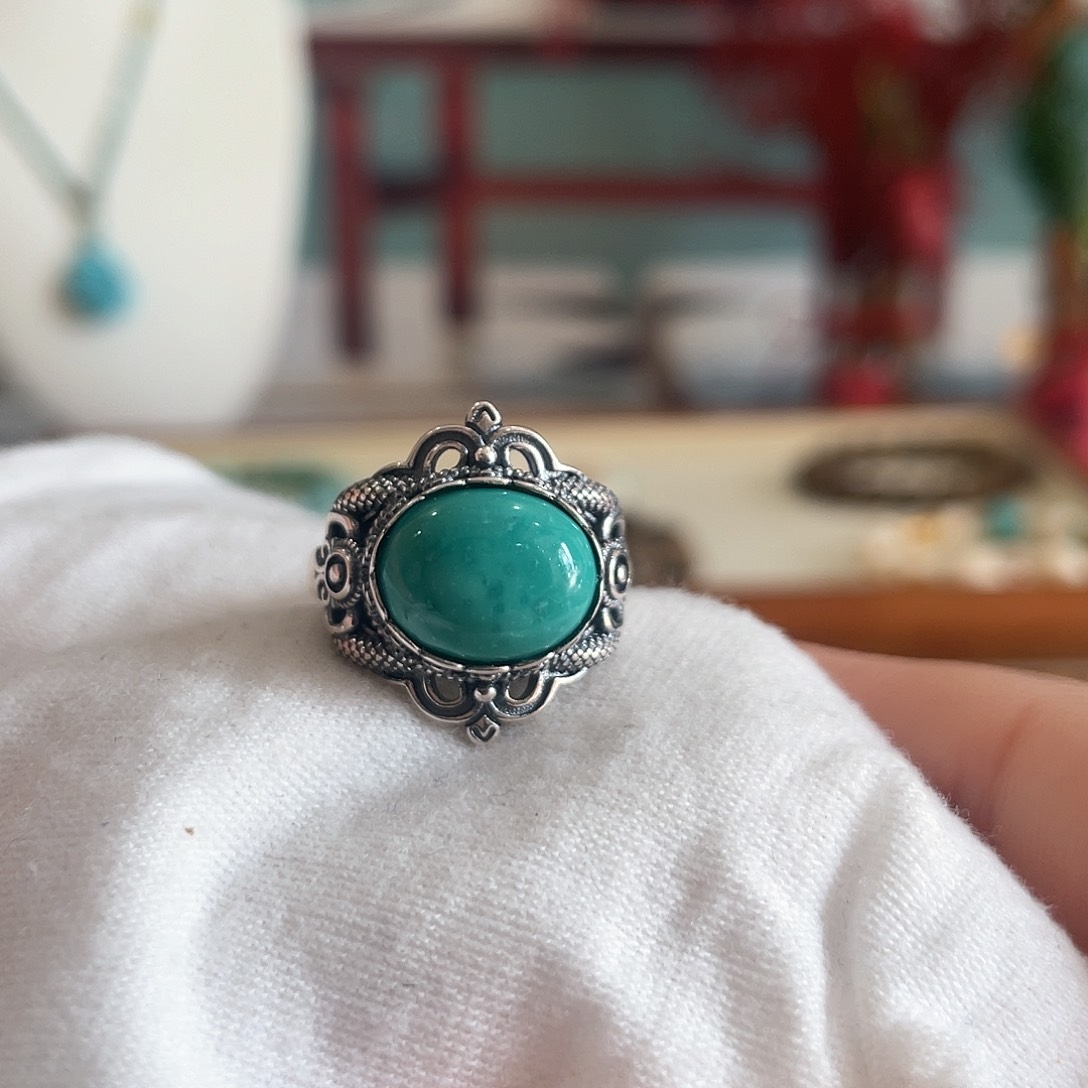 绿松石配饰银S925镶嵌