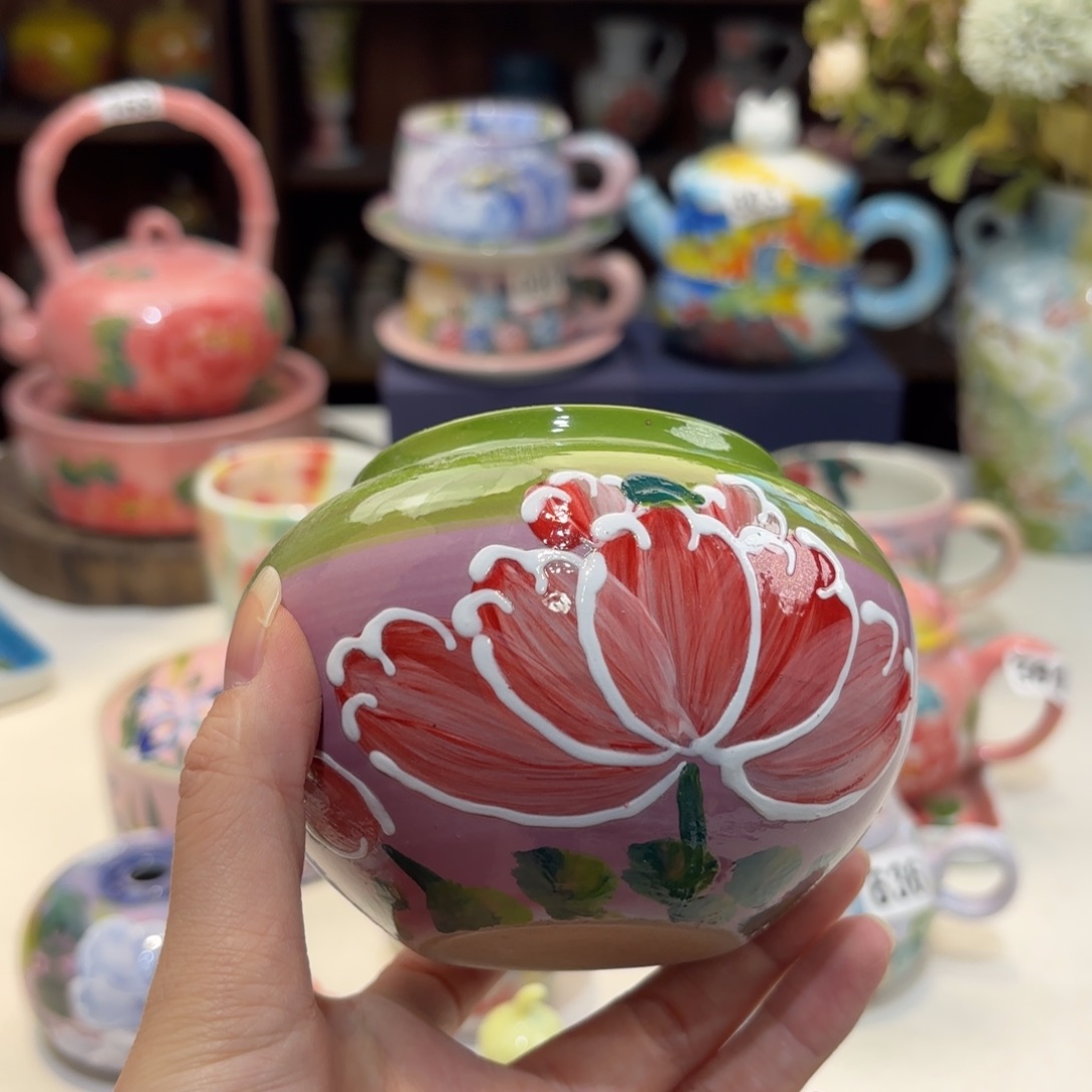 氿*景德镇手绘高温釉下彩陶瓷茶具