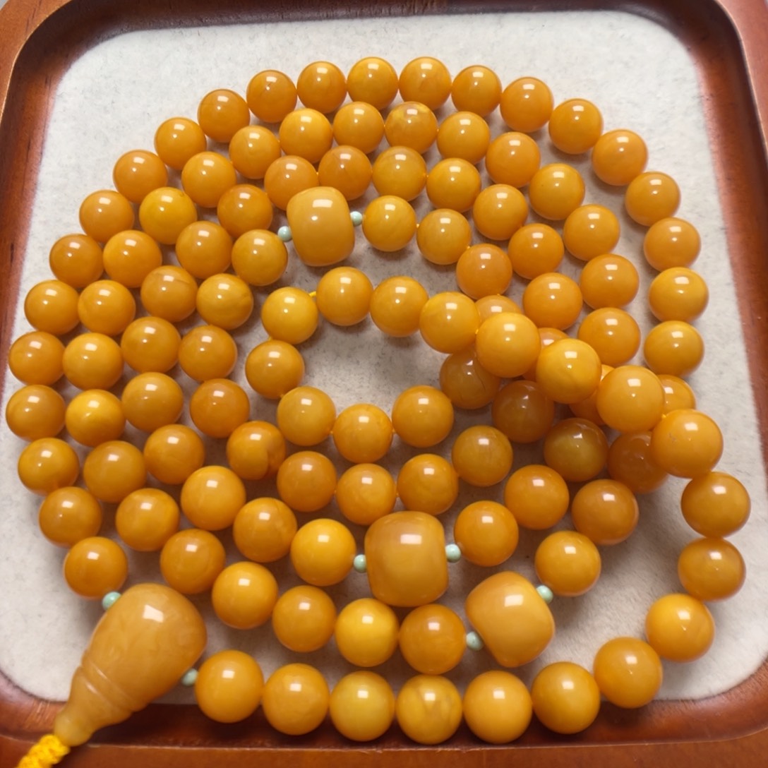 蜜蜡未镶嵌项链108