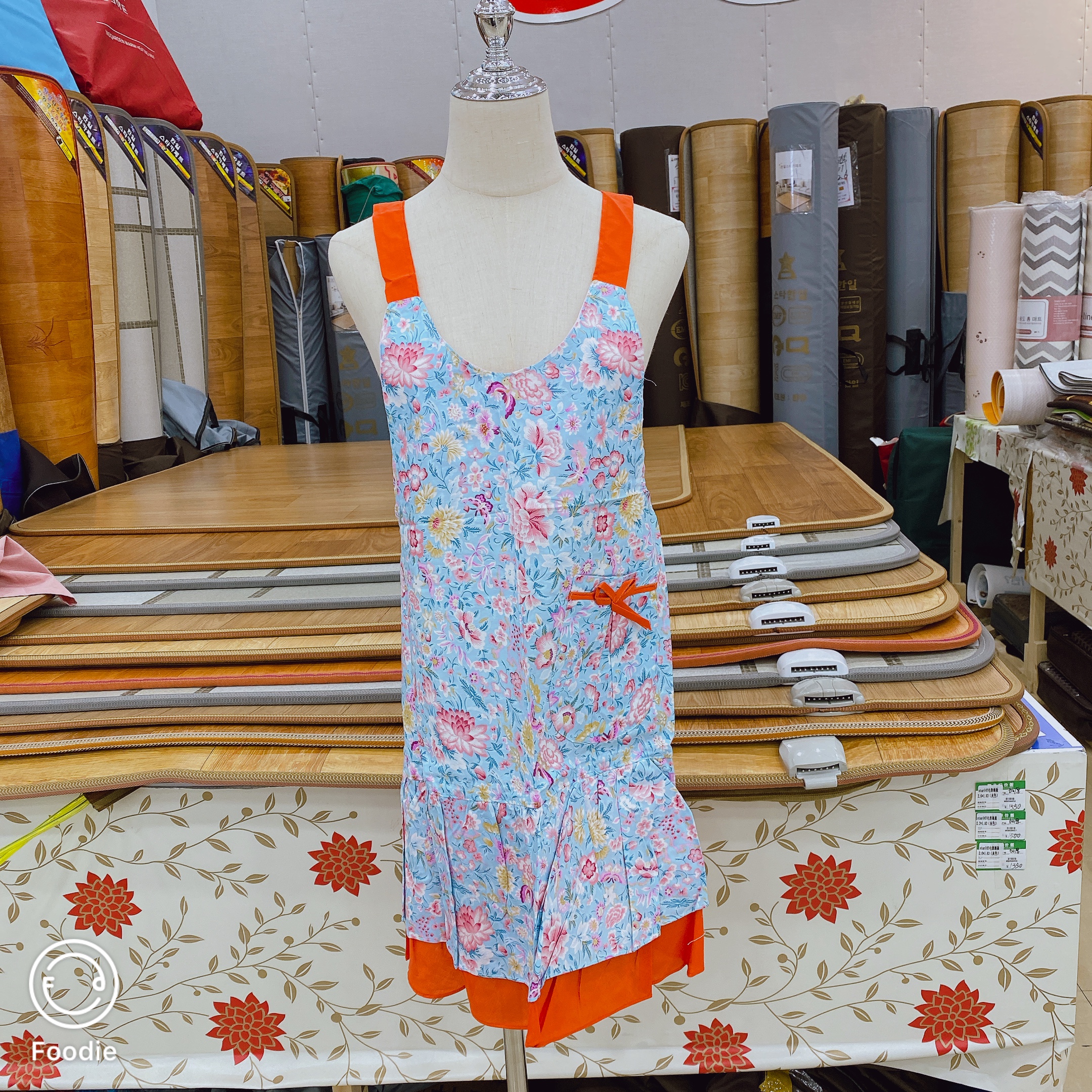 韩厨姐妹专属~韩版棉蝴蝶花围裙韩式清新可爱碎花围裙