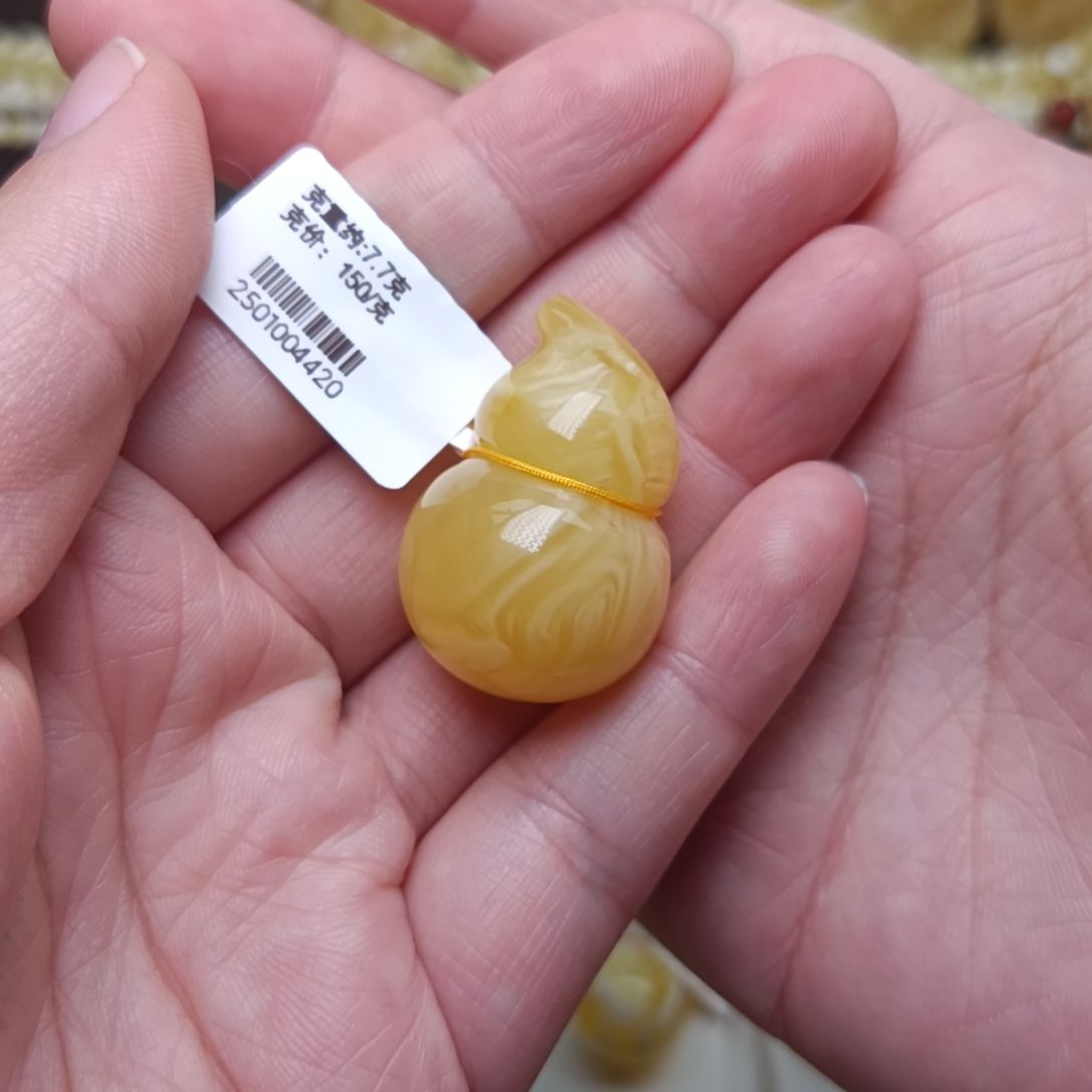 未镶嵌蜜蜡吊坠(不含链)立体葫芦拉丝