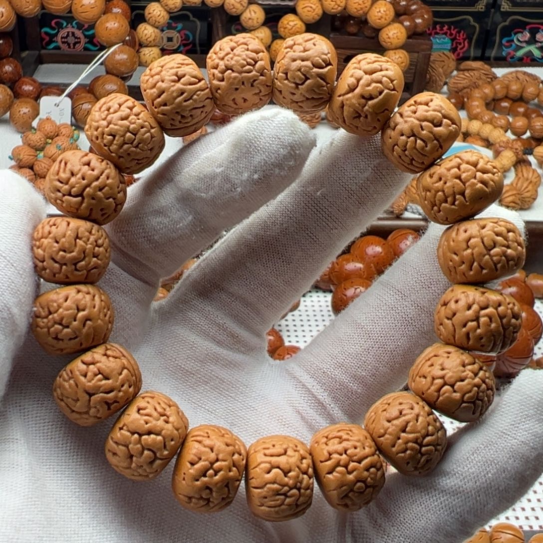 桃木桃核手工原皮藏式手串