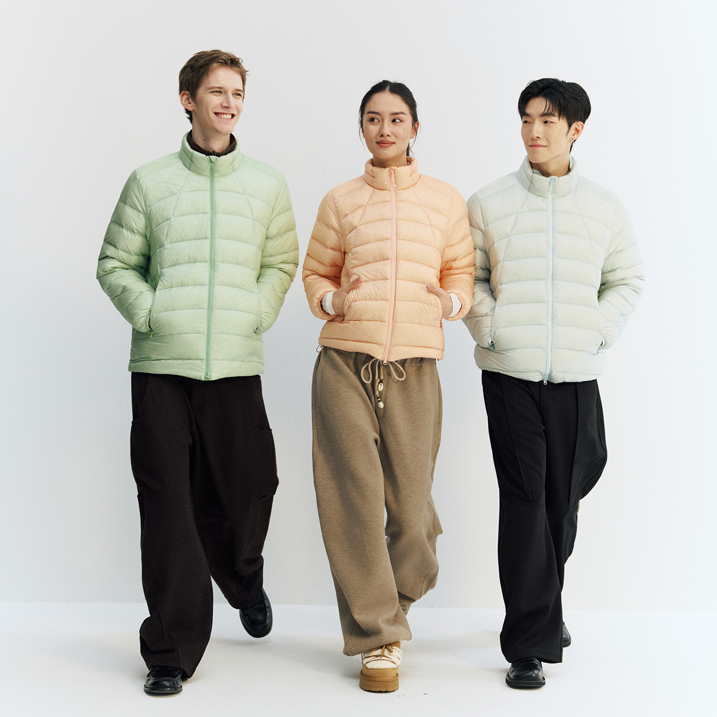 NORYBRAND 结构拉链排骨鹅绒高充无帽防钻绒羽绒服轻量羽绒服男