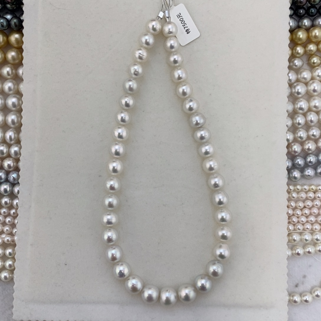 未镶嵌裸珠海水珍珠澳白满串10.3～12.7