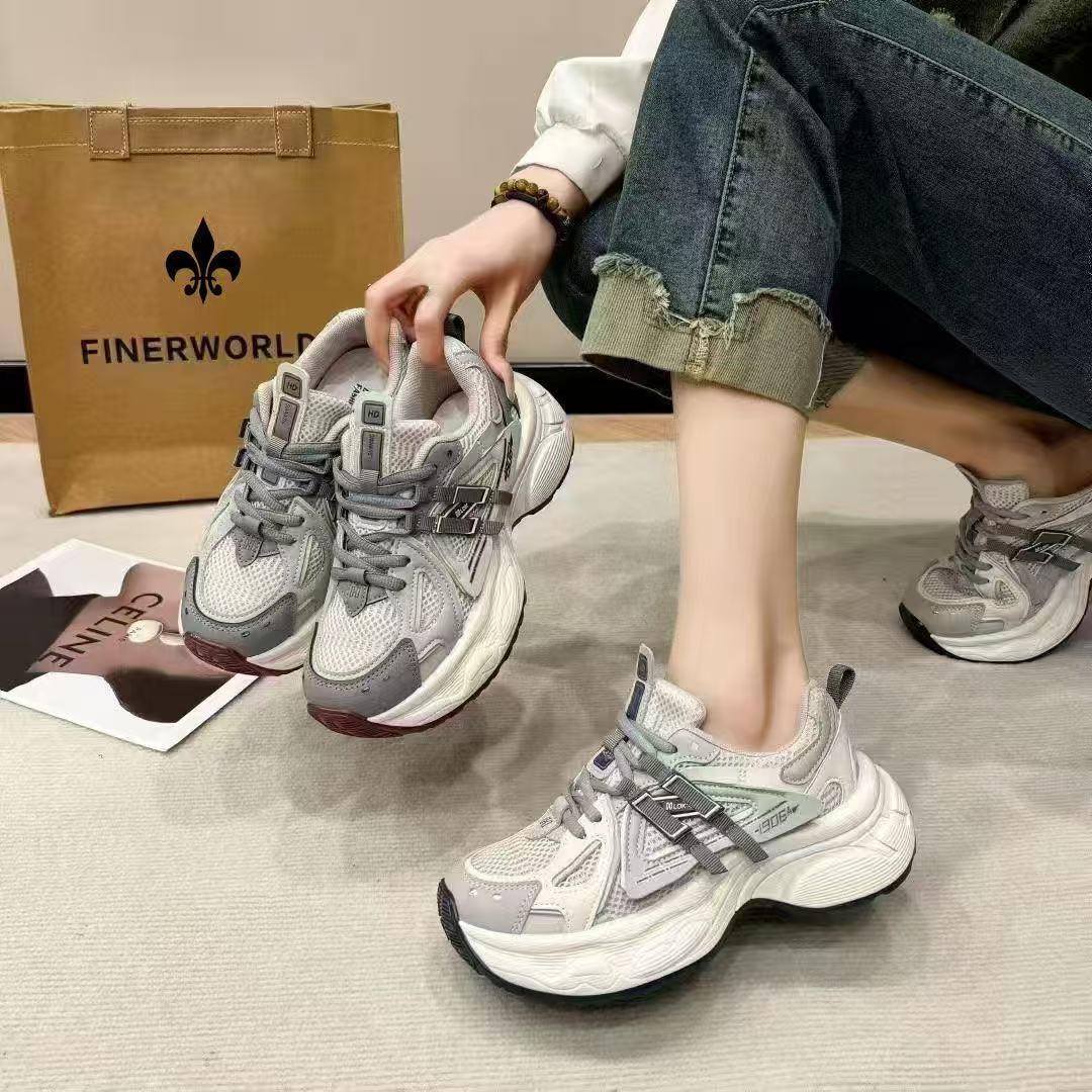 【AB029】时尚休闲鞋黑色软底女鞋时尚女款老爹鞋厚底潮流百搭B2