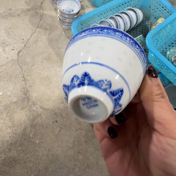 摆件景德镇玲珑二缸杯