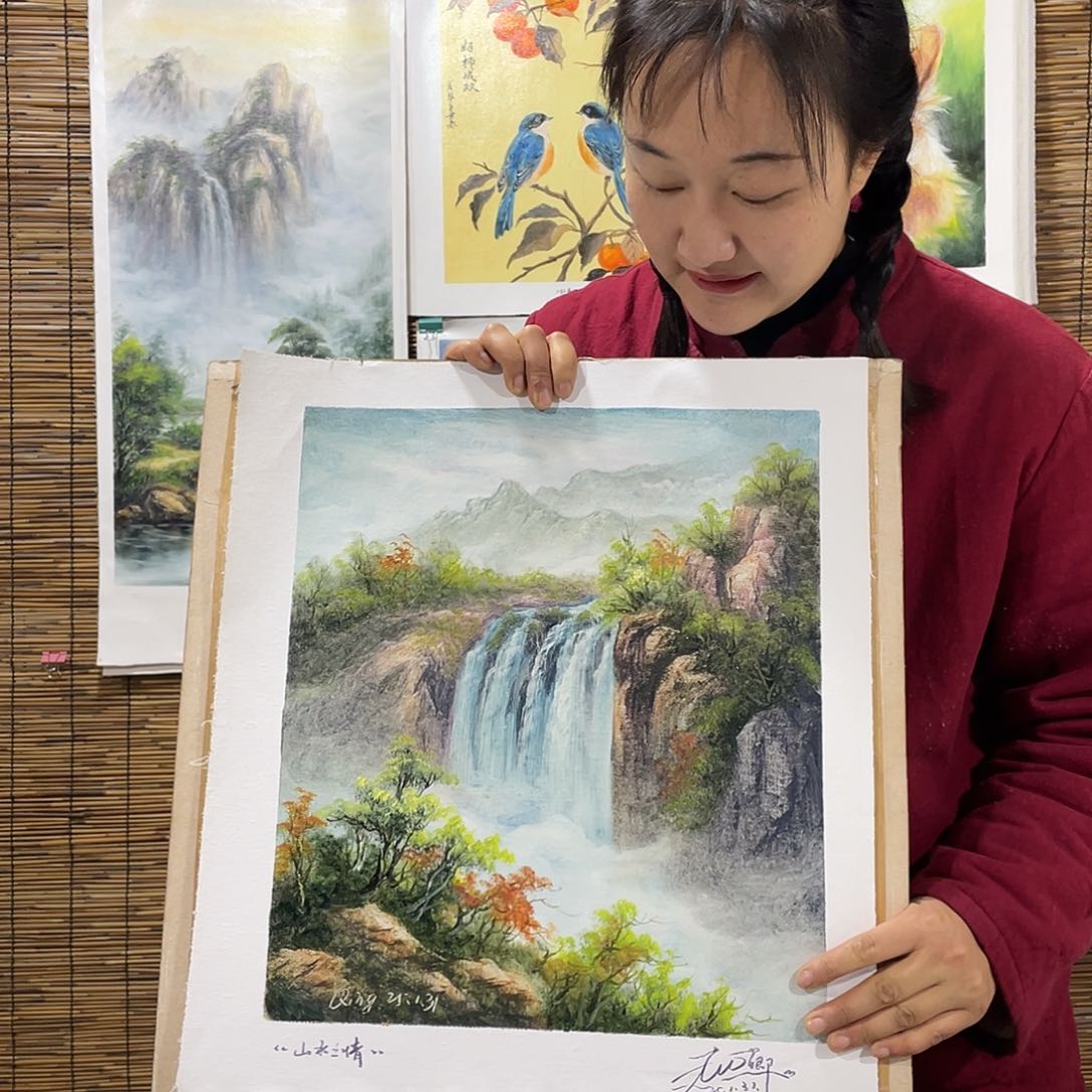 油画薇爽恭喜竞拍成功