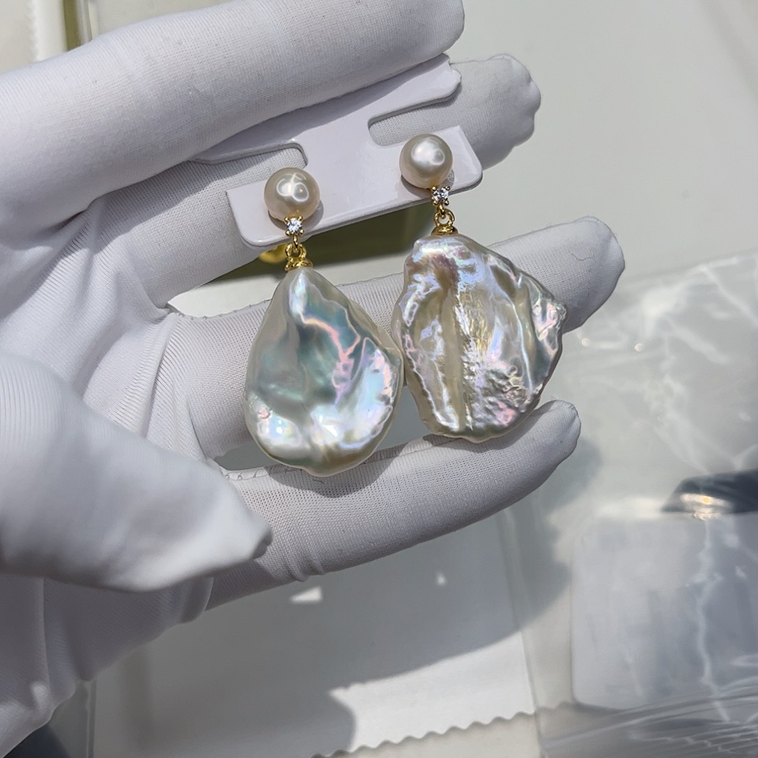 耳饰淡水珍珠合金