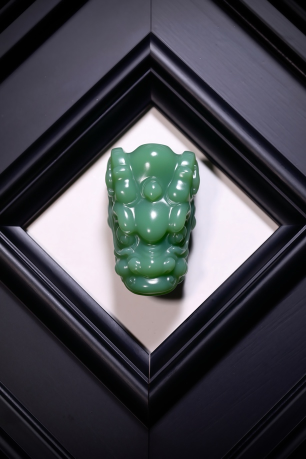 碧玉无结构龙首高瓷粉绿