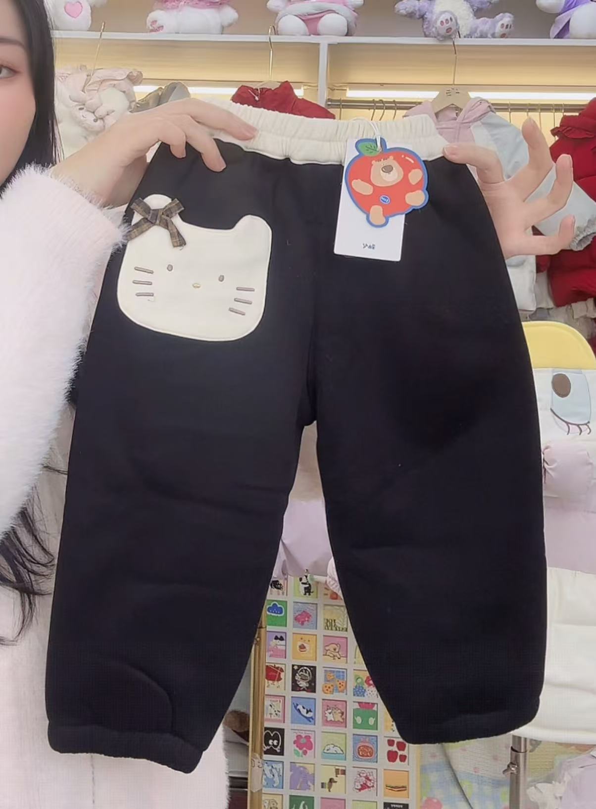 【谷谷家】深色大头猫加厚加绒卫裤