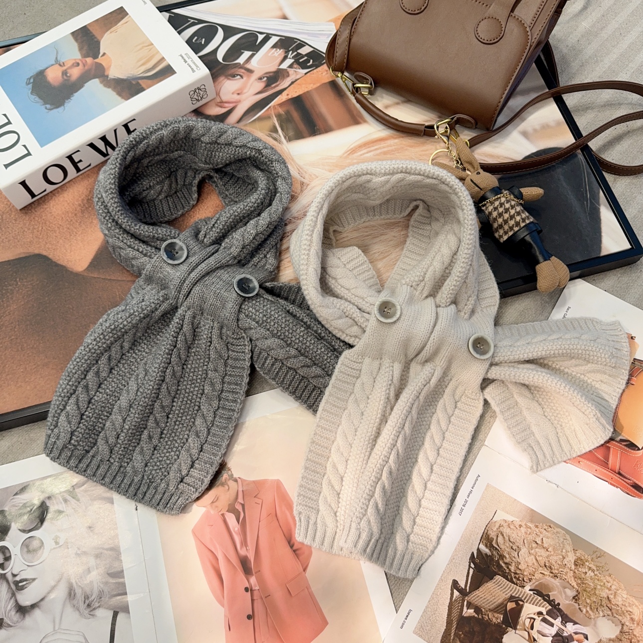 【静静衣橱】韩版保暖针织麻花围脖季懒人小领巾韩版毛线围巾6681