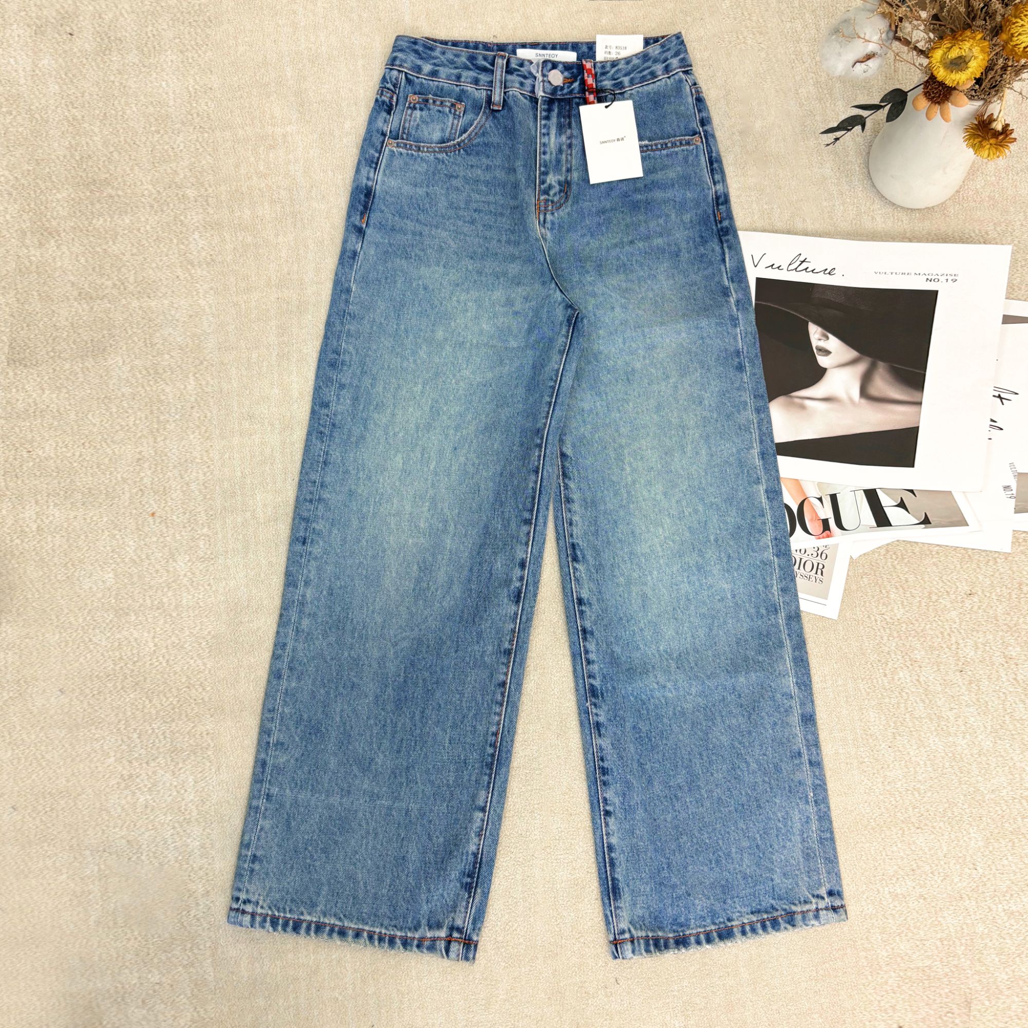 珠珠【518】代83MWMA 森调系列无弹阔腿设计款直筒牛仔裤~