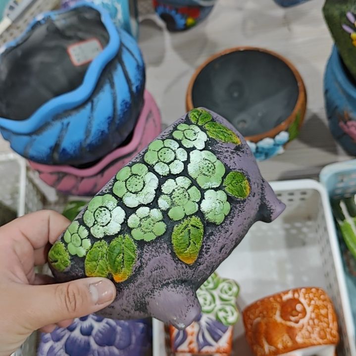 红陶吸水透气的白陶花盆凑满12发货