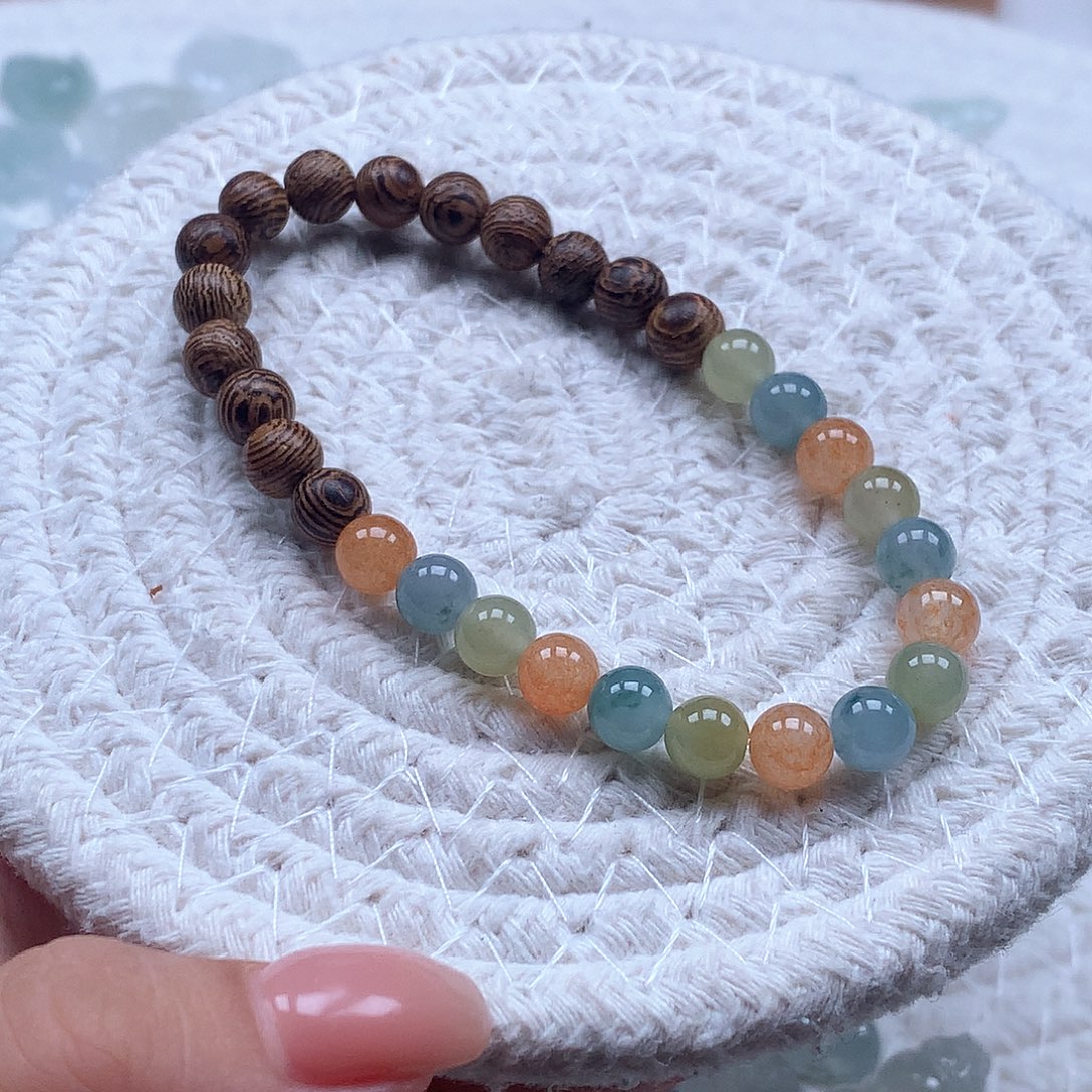 小***粒翡翠未镶嵌手串多宝6.3