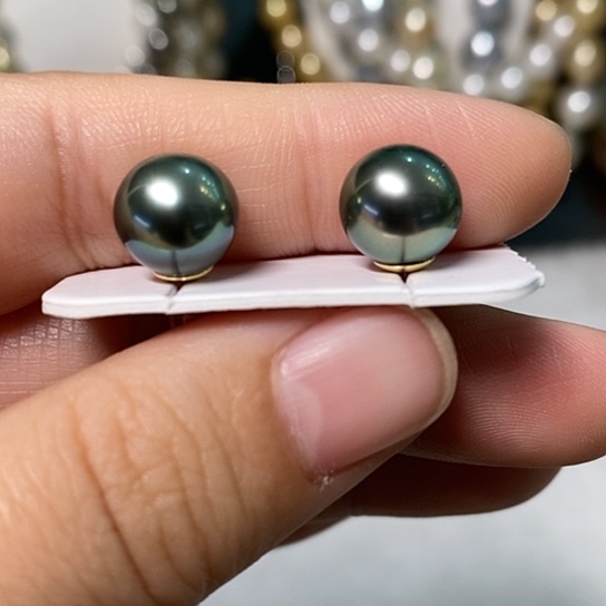 海水珍珠耳饰银S925镶嵌G***?9-10