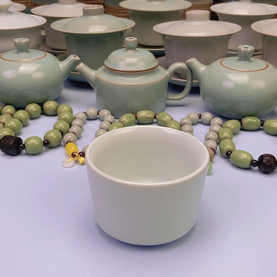 杯月白马蹄杯原矿原釉原产地