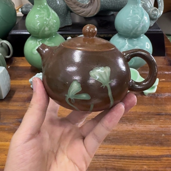 龙泉青瓷茶具微瑕4696