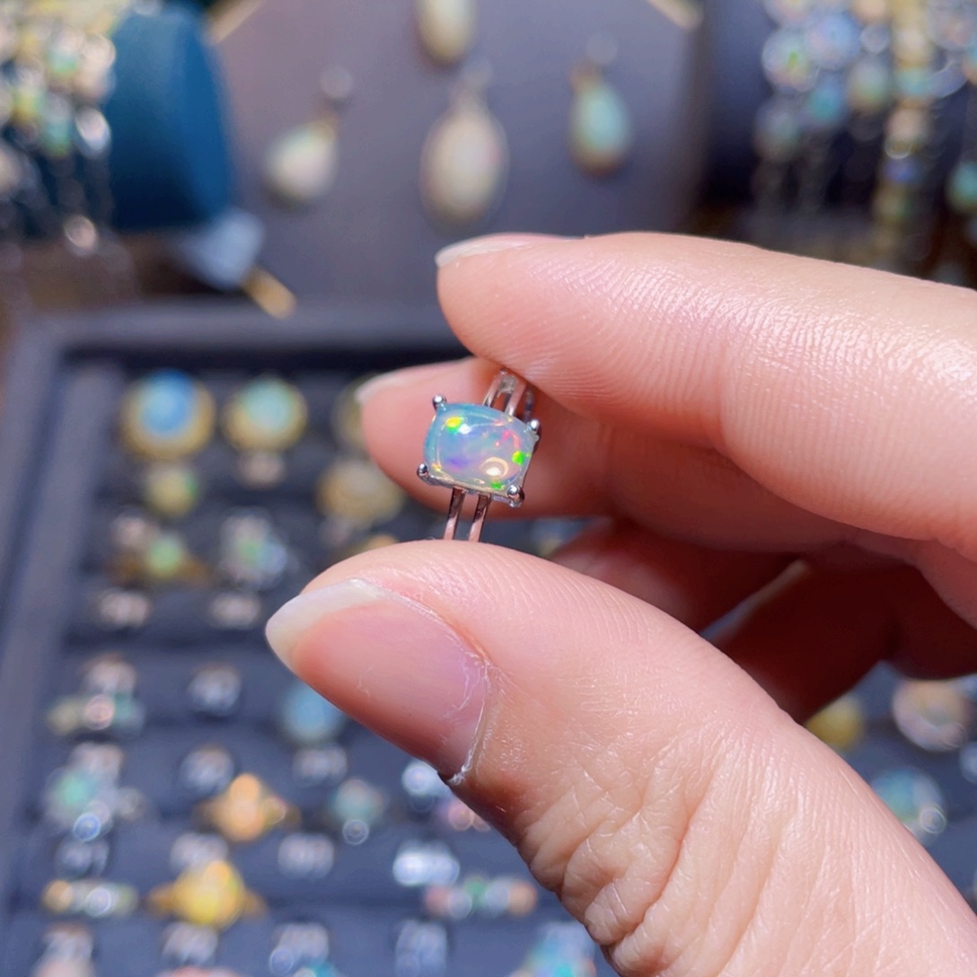 欧泊戒指）银S925镶嵌?****?