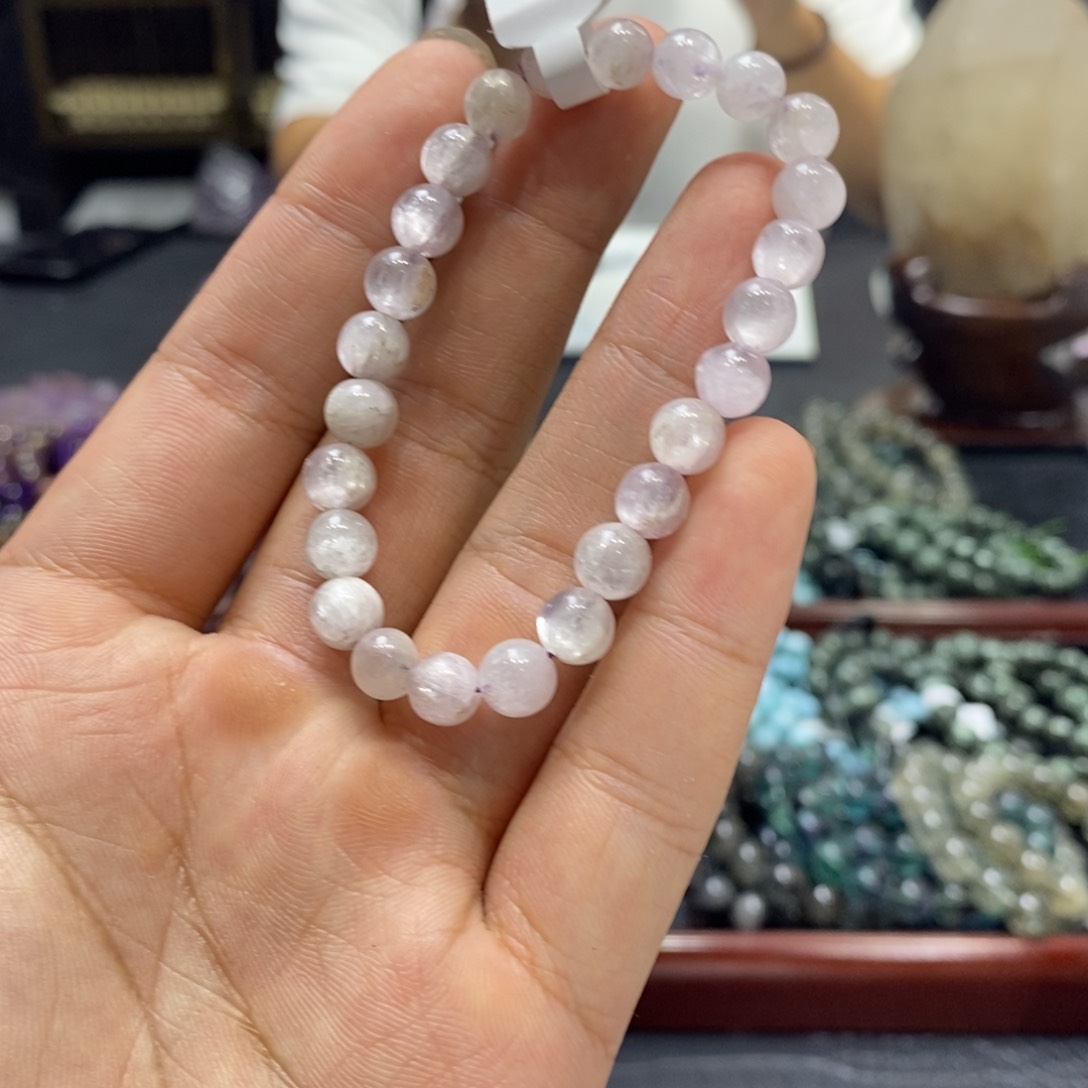 未镶嵌手链水晶拉丝紫锂辉