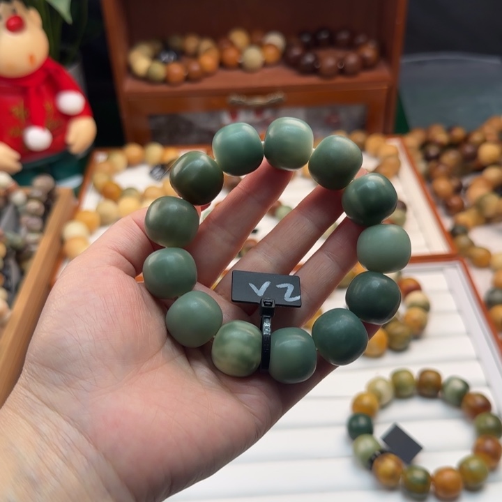 菩提根/象牙果手串卡18桶珠干磨微瑕