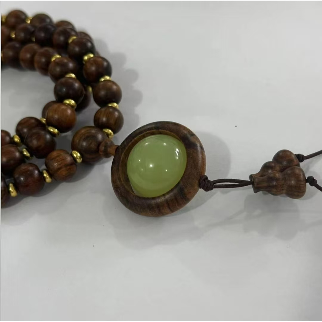 鸡翅木1.0*0.8*108苹果珠多圈+夜光S0049