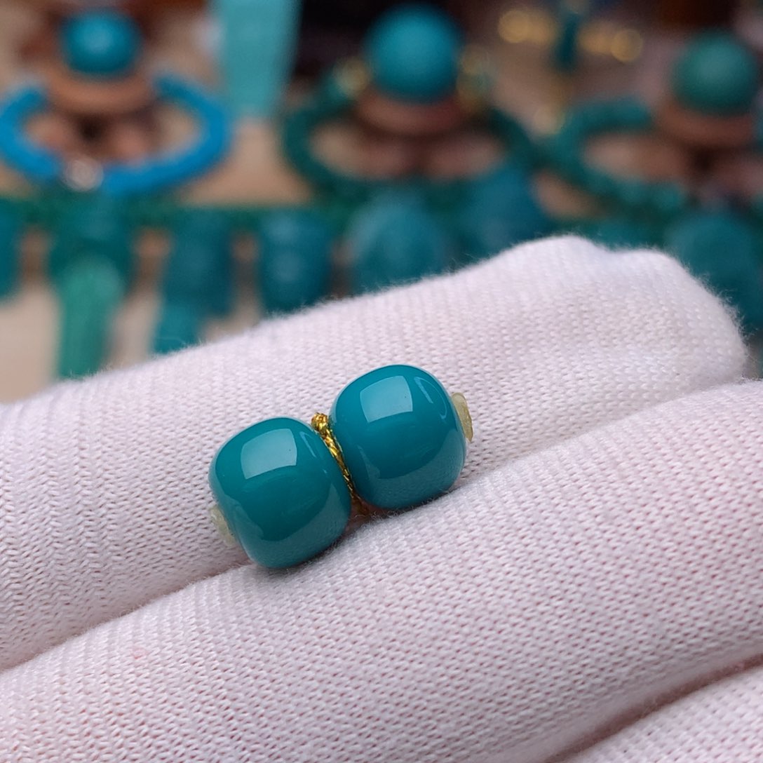 绿松石珠宝奇石未镶嵌8.5mm