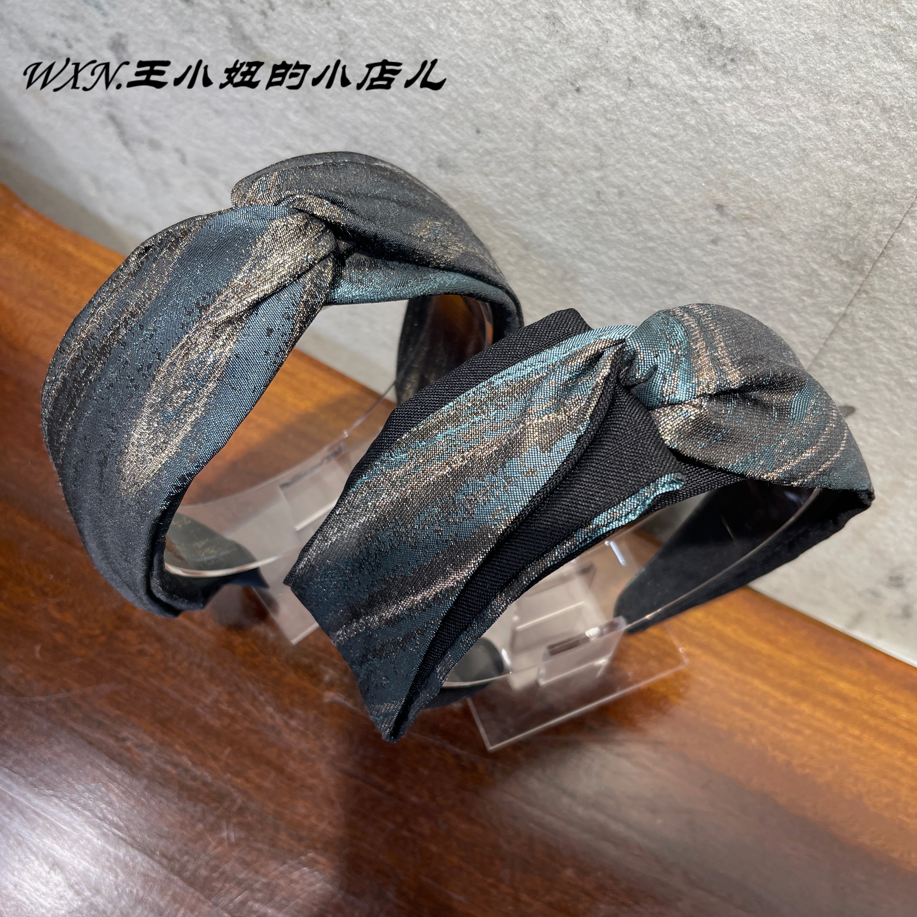 199韩式高级感打结气质灰蓝发箍宽边时尚遮白发高颅顶头箍发卡女