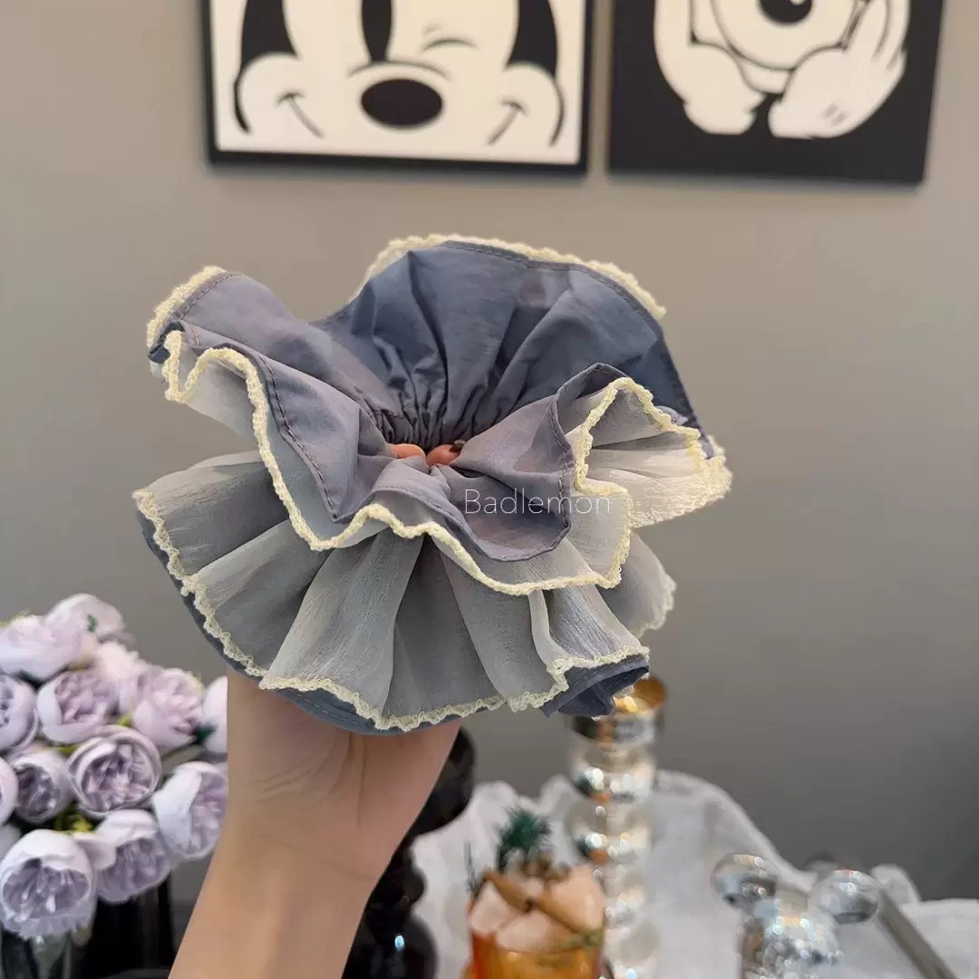 小董 四层蓝色蕾丝大肠发圈