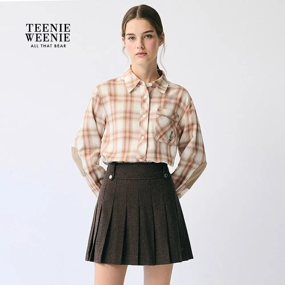 TeenieWeenie小熊女衬衫25女装复古时尚格纹长袖衬衫TTYC254TC3A