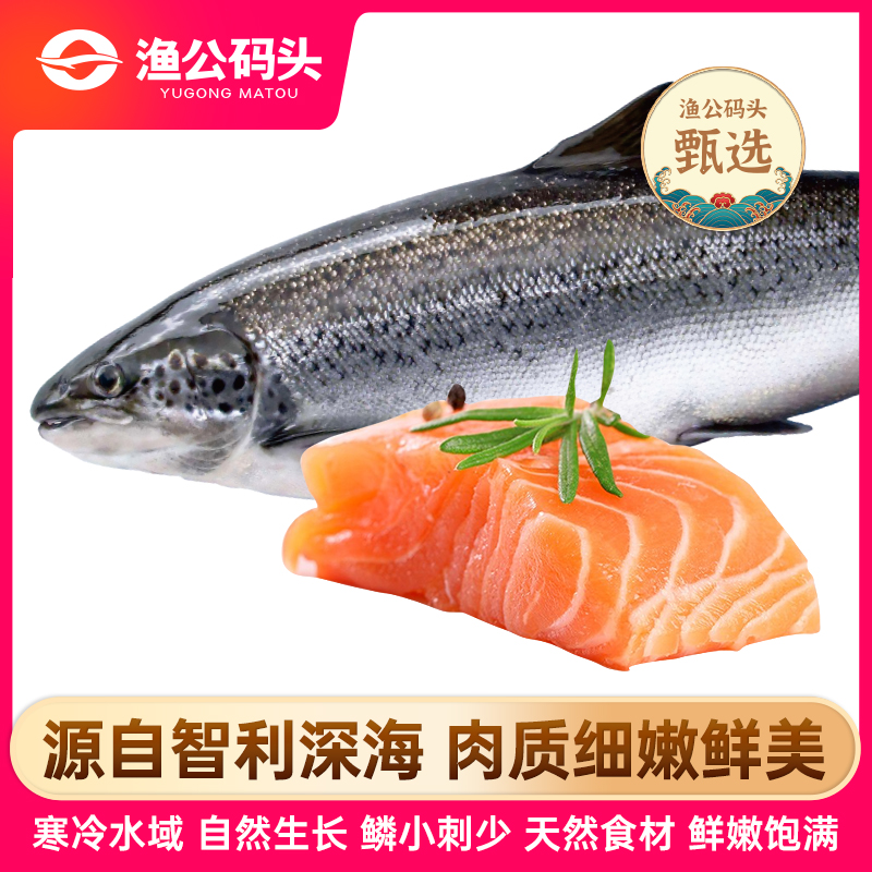 渔公码头 挪威三文鱼礼盒 -K100 净含量2800g