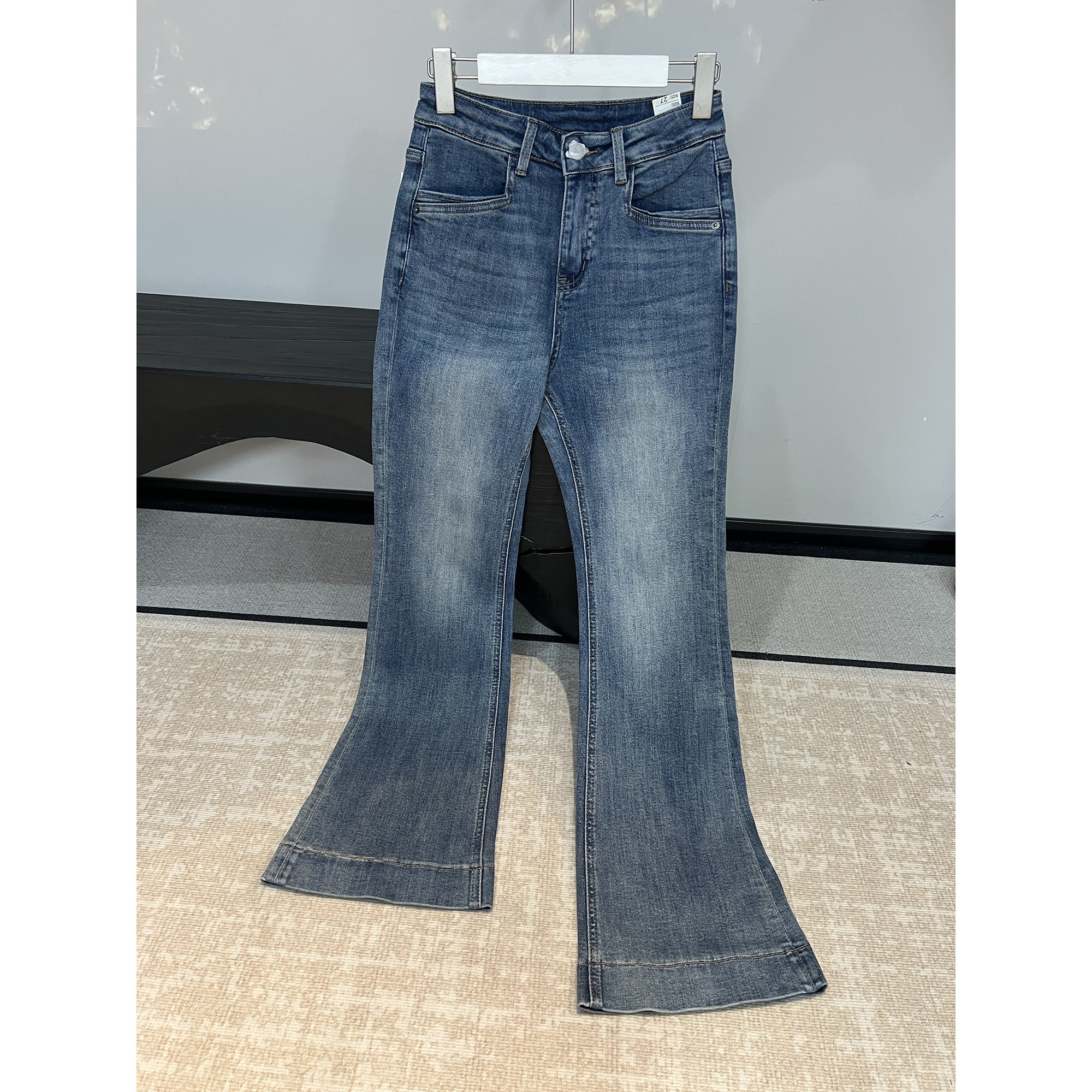 大弹力牛仔喇叭裤30251