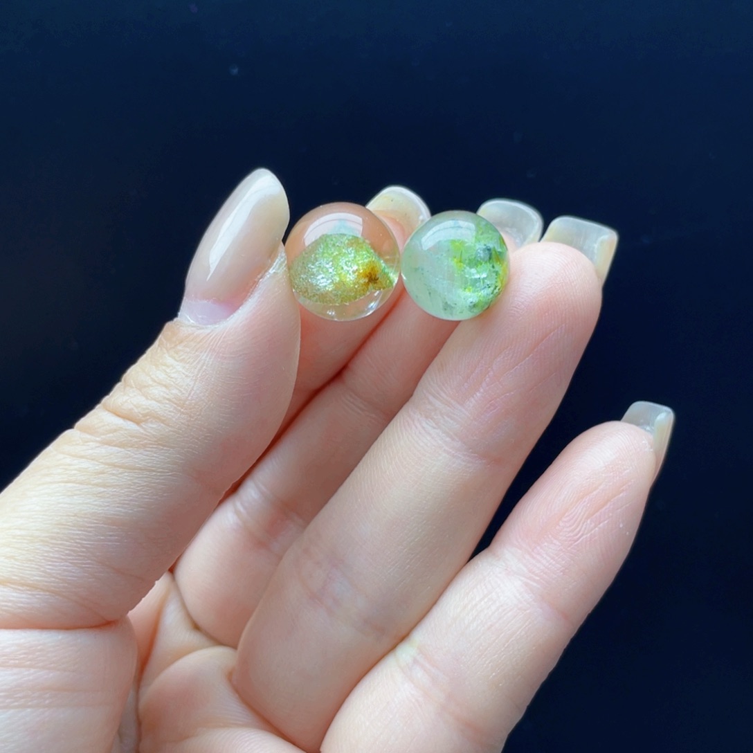 裸发未镶嵌水晶X*Y天然水晶绿幽灵单珠