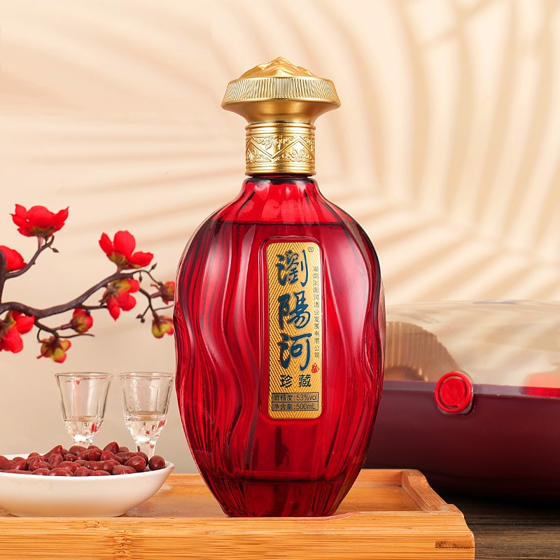 龍蘇宴【浏阳河】珍藏红裸瓶53°酱香型白酒500ML单瓶装【z】
