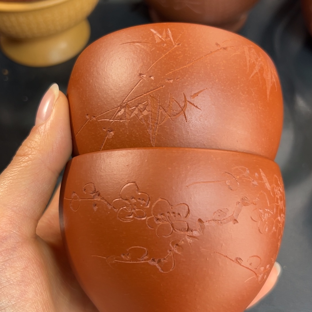 紫砂茶杯对杯发货