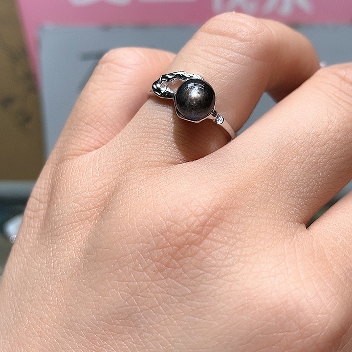 水晶戒指银S925镶嵌水晶