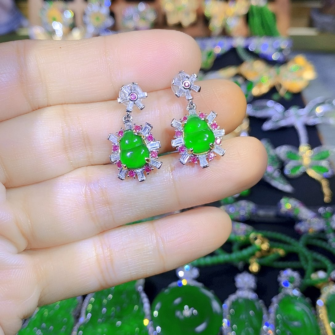 吊坠(不含链)银S925镶嵌翡翠