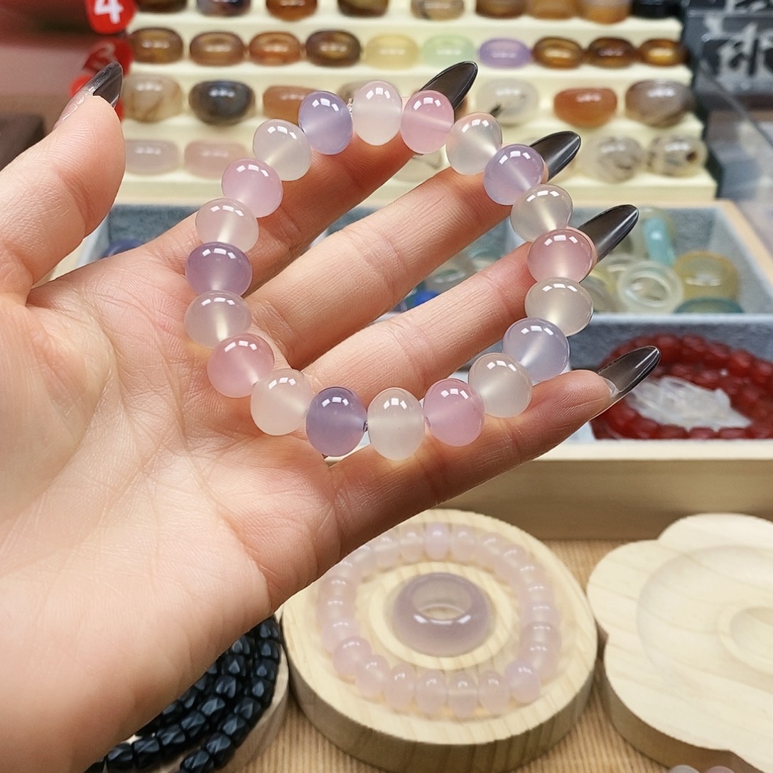 紫***莹玛瑙/玉髓未镶嵌戒指