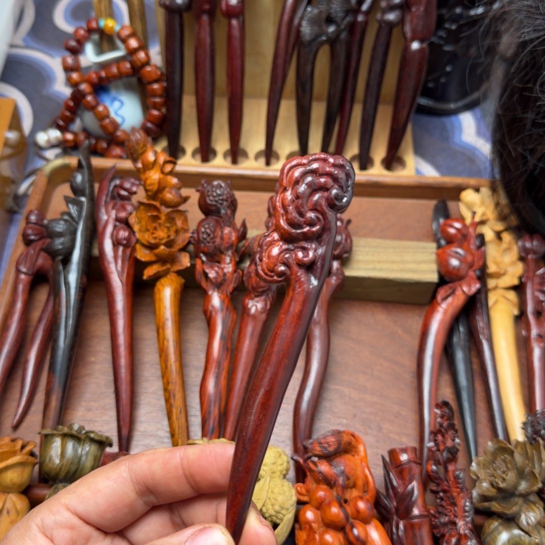 *****香榧木小叶紫檀灵芝发簪