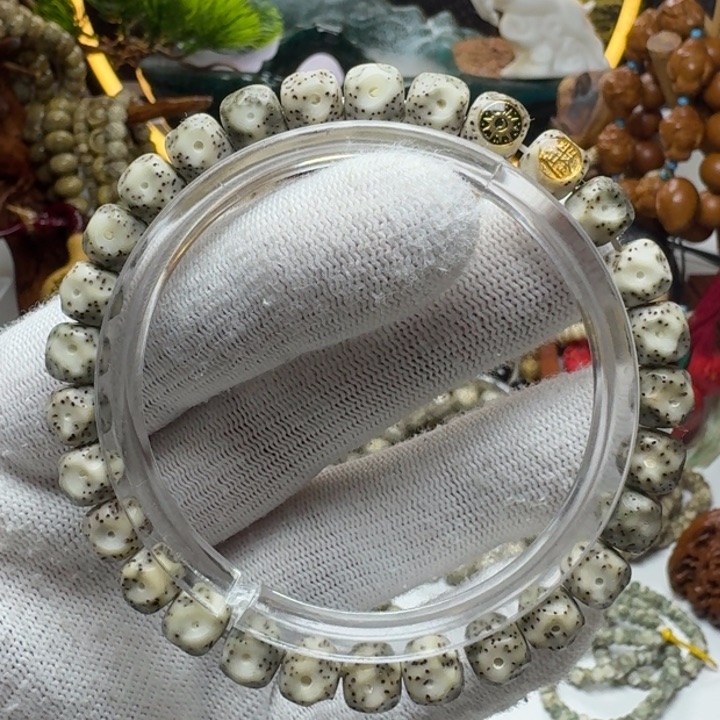 星月菩提手串8号车尺寸8.7石玉双标无相单圈