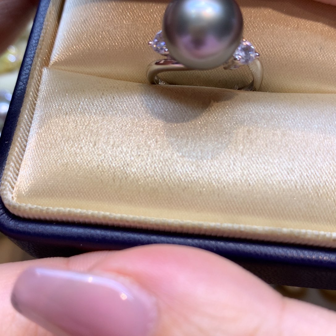 银S925镶嵌戒指海水珍珠