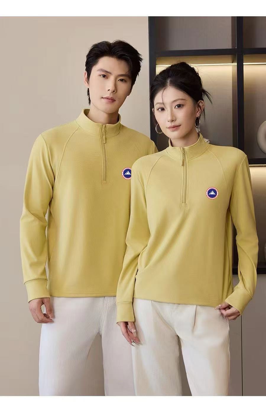 秋冬休闲情侣半拉链立领卫衣-6658
