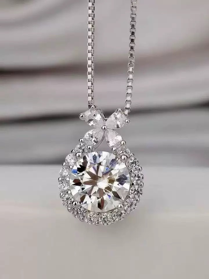 坠链均925银莫桑石 925银莫桑石【美乐蒂2克拉】轻奢时尚