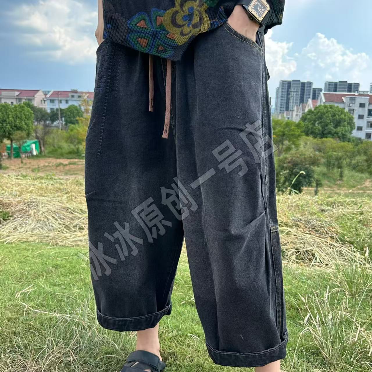 【冰冰一号店】5793 8秋款牛仔阔腿八分裤休闲裤百搭舒服严选生活