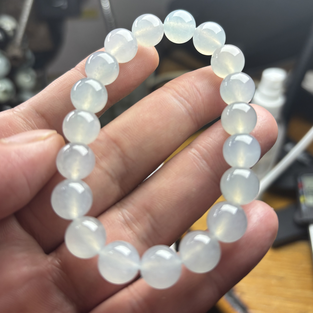 缅甸天然翡翠冰透冰蓝卡10*19颗