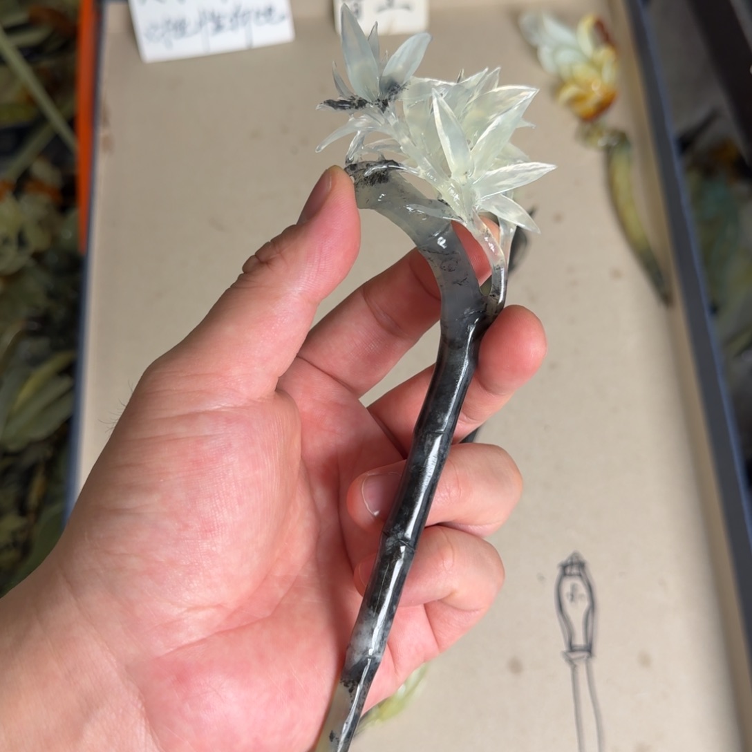 岫玉发饰未镶嵌明君玉簪贼拉好看