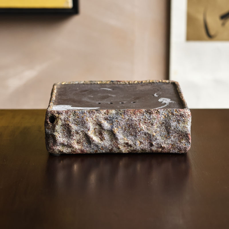 【九姐爱喝茶】红金荷花方蓄水壶承茶道零配（高越S0661）