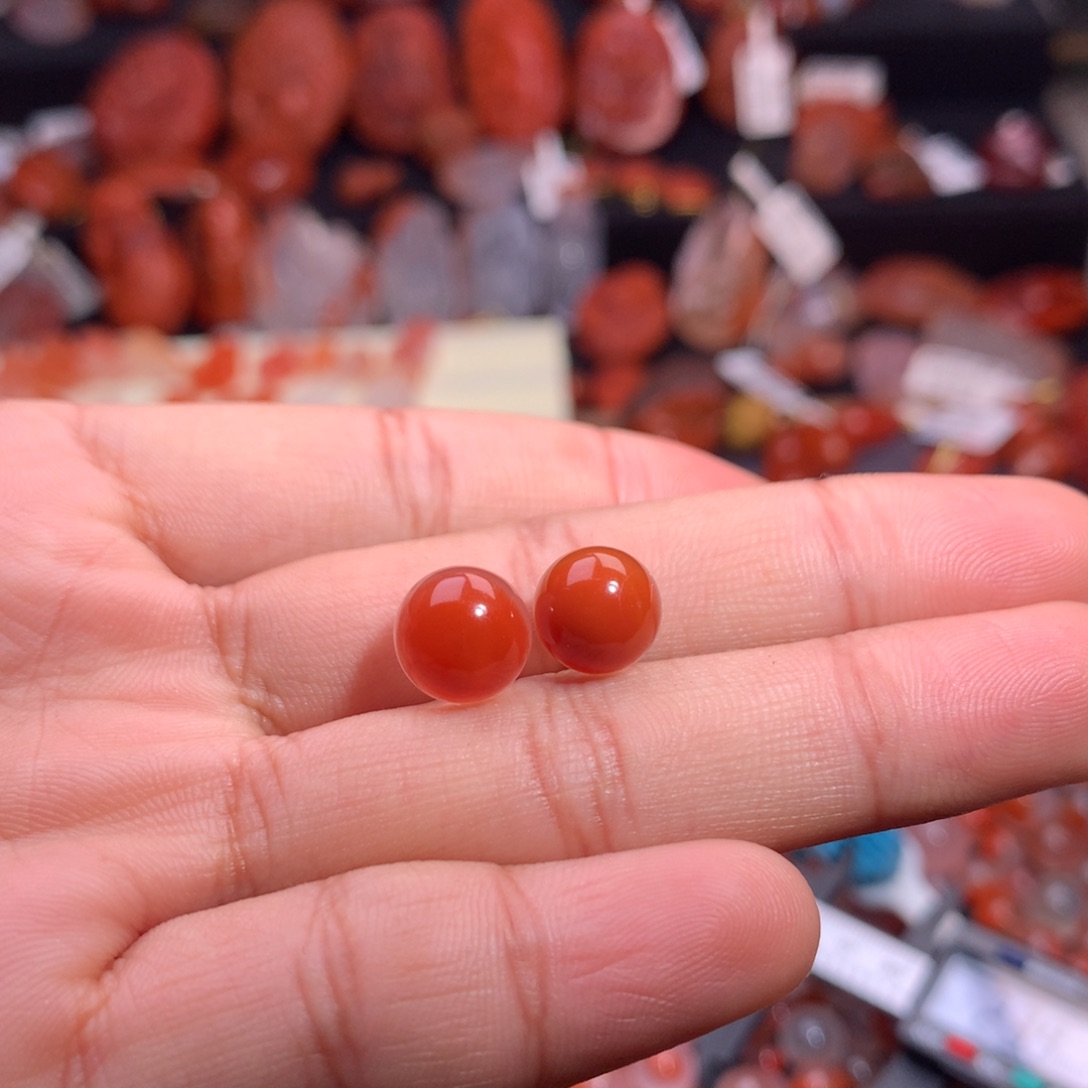 南红玛瑙未镶嵌珠宝半成品鸿运当头单珠