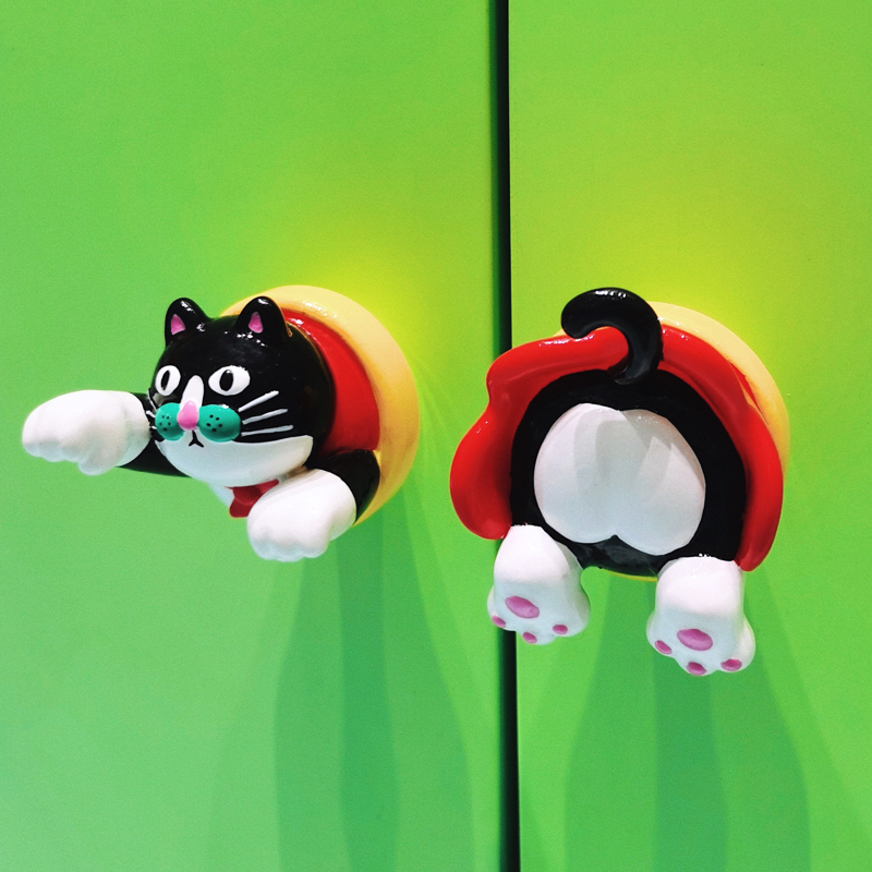 uodycoco原创衣柜拉手儿童柜门可爱卡通猫咪动物抽屉把手创意礼物