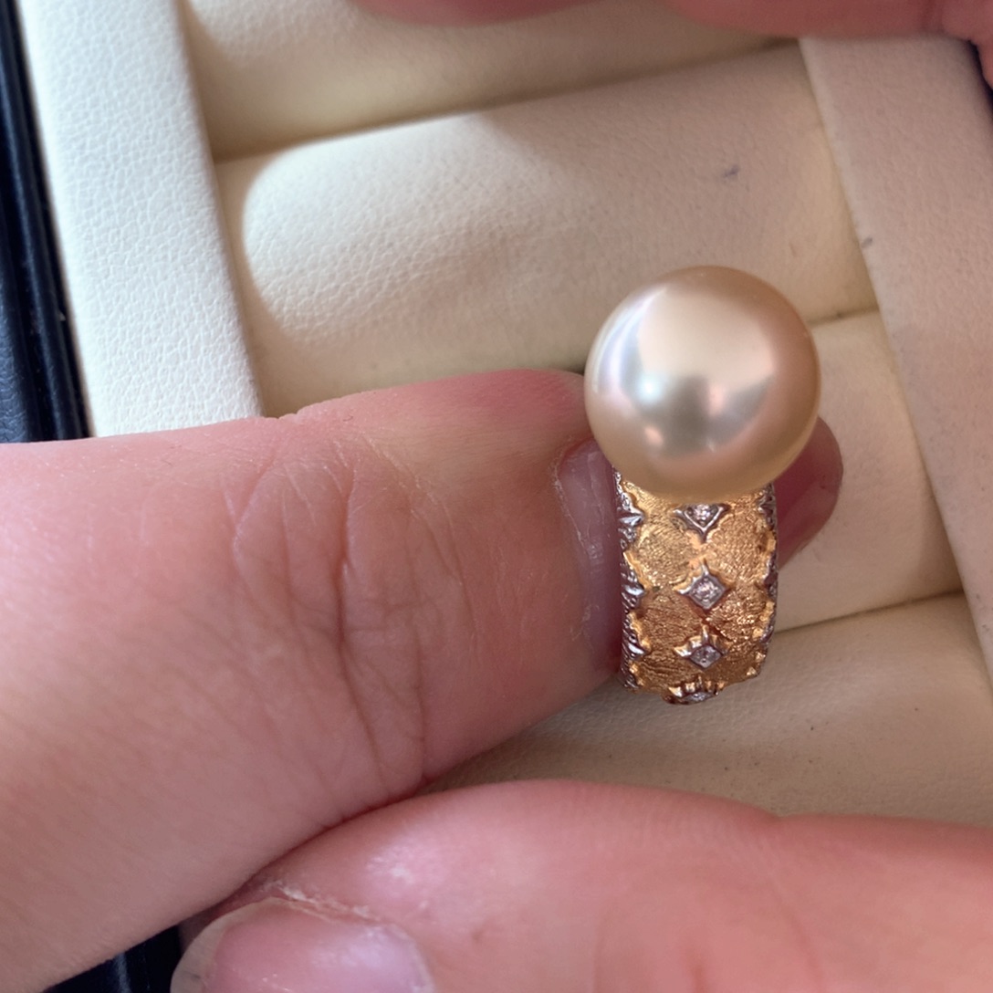 海水珍珠戒指银S925镶嵌