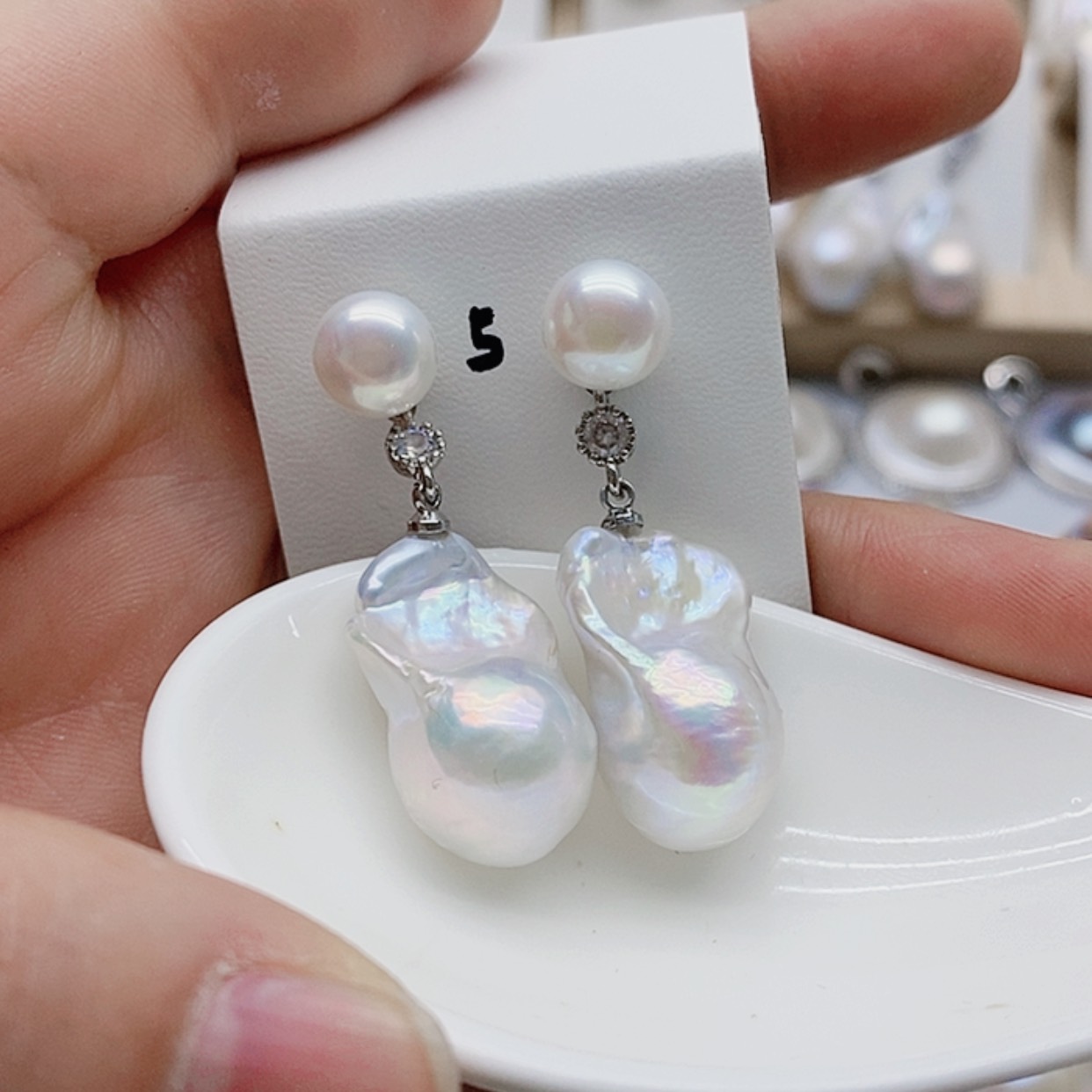 【闪购商品】淡水珍珠耳饰银S925镶嵌